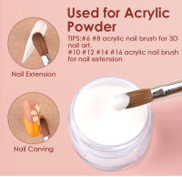 Brocha de Uñas de Acrílico 100% Kolinsky Sable para Extensión de Gel UV Herramienta de Manicura DIY de la Marca Rolabling - details 4