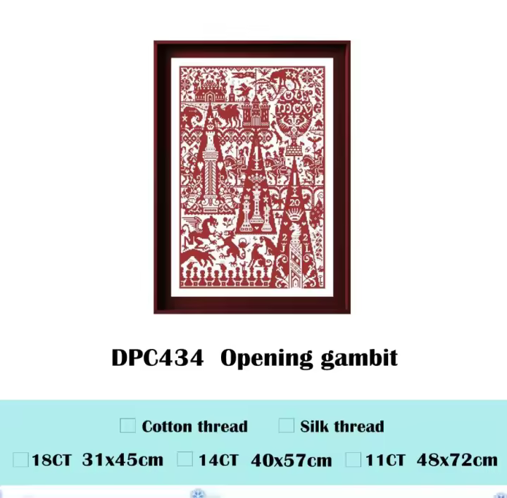 Kit de punto de cruz con estampado de dibujos animados, kit de bordado de tela blanca, hilo de algodón, 18CT, 14ct, 11CT, para principiantes - 1