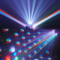 Luz LED giratoria con cabezal móvil, patrón de haz láser rojo y verde, luz de discoteca 3 en 1 con Control remoto, adecuada para DJ, fiesta y boda - details 6