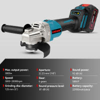 ONEVAN-amoladora angular eléctrica sin escobillas, 125MM, 3000W, 6 engranajes, cortador de pulido, herramienta eléctrica de madera y Metal para Pin de batería Makita de 18V - details 2