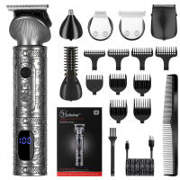 Set de Afeitadora de Cabello HATTEKER 6 en 1 Corte de Pelo con Rotativa Carga USB - details 1
