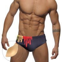 Jessborn calzoncillos de baño para hombre, bañador sexy con grafiti de pintura a la moda, pantalones cortos para surfear en la playa, Verano - details 0