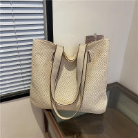 Bolso de mano tejido de paja para mujer, elegante, informal, con asa superior, Retro, a la moda - details 17