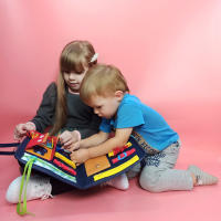 Juguetes Montessori para bebé, tablero ocupado, hebilla de bebé, botón de cremallera, herramienta de entrenamiento con cordones, Juego de desarrollo sensorial para niños pequeños - details 8