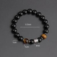 Pulsera de Acero Inoxidable con Obsidiana de Tigre Joyería de Moda 2023 para Hombres - details 1