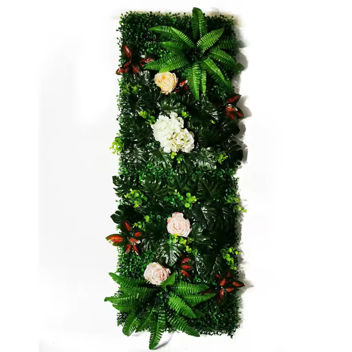 Paneles de Pared de Plástico y Hierba Artificial 40*120cm Ideal para Decoración de Fondo Verde de Hotel Uso Inside y Outside del Jardín - 1