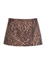 Cool Girl Y2K Leopard Print Velvet Mini Skirt For Women Vintage High Waist Side Zipper A-line Skirts faldas  mujer - details 7