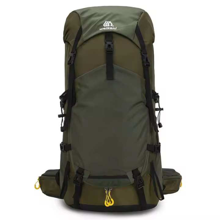 Mochila de escalada para acampar con cubierta para lluvia, gran capacidad, deportes al aire libre, senderismo, montañismo, paquete de hidratación - 1
