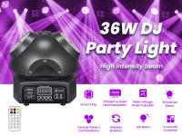 Luz de Fiesta Mini Disco DJ de 36W Efecto de Haz Móvil con LED RGBW DMX Ideal para Clubes Bares - details 0
