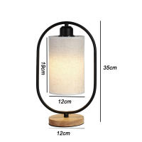 Lámpara de escritorio de cabecera de dormitorio Simple nórdico, Base de madera para el hogar, luz de noche de lectura LED, e27 - details 0