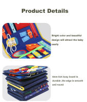 Juguetes Montessori para bebé, tablero ocupado, hebilla de bebé, botón de cremallera, herramienta de entrenamiento con cordones, Juego de desarrollo sensorial para niños pequeños - details 14