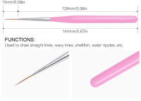 Kit de Manicura KADS Pinceles para Uñas para Dibujar y Pintar Tiras de Flor 5Pcs con Cubierta - details 6