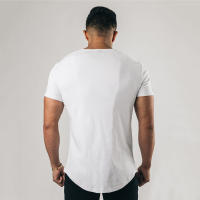 Mens Cotton Breathable Short Sleeve Shirt Gym Bodybuilding Fitness Slim Fit Sports T-shirt Male Casual Fashion Summer Clothing - details 10