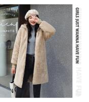 Chaqueta de invierno con capucha para mujer, Parka larga y gruesa con relleno de piel sintética, chaqueta desmontable de talla grande - details 9