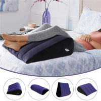 Almohada inflable plegable de PVC flocado, almohada de cuña inflable, ayuda sexual, posiciones de soporte, cojín de aire, almohada Triangular, juego sexual erótico para cama nocturna para adultos - details 4