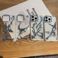 Nueva funda de teléfono con forma de estrella 3D de personalidad atractiva para iPhone 16 14 13 15 Pro Max, moderna, hueca, delgada, a prueba de golpes, protectora y suave. - details 3