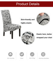 Coolazy-funda de silla elástica con estampado, cubierta de asiento trasero largo con respaldo para comedor, Hotel y banquete, talla XL - details 0