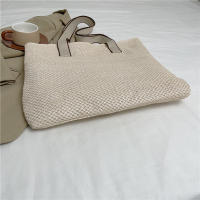 Bolso de mano tejido de paja para mujer, elegante, informal, con asa superior, Retro, a la moda - details 29