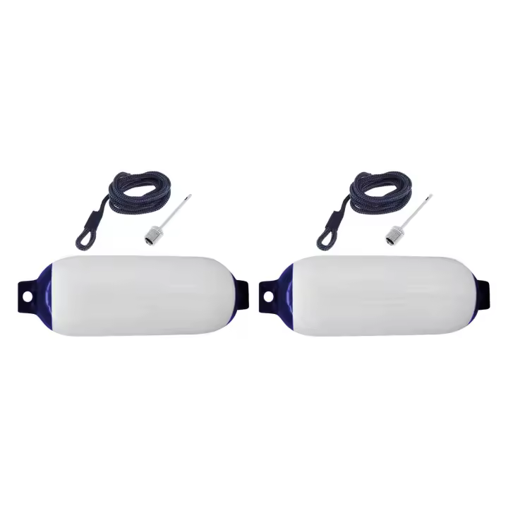 2x Protectores de defensa para embarcaciones, accesorios náuticos, defensa inflable de 4x16 pulgadas, protección contra colisiones para amarrar - 1
