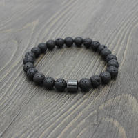Ojos de tigre cuentas de piedra natural hechas a mano hombres hematita magnética accesorio pulseras para novio padre regalo - details 11