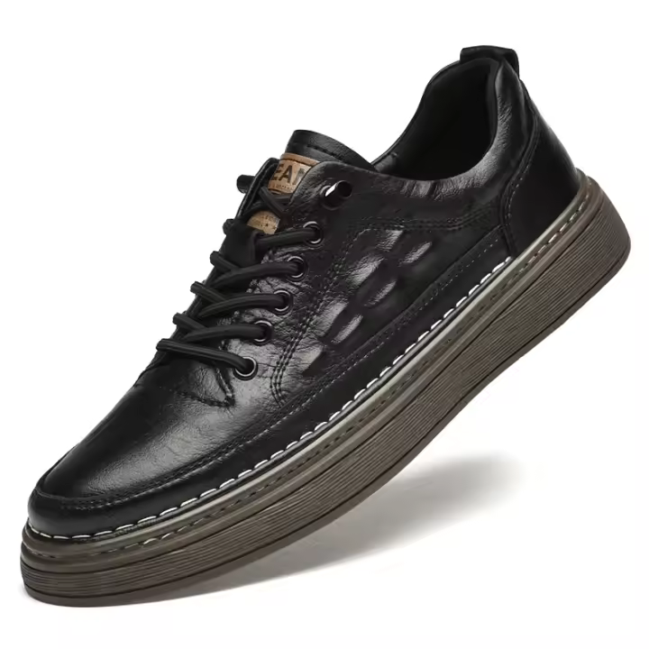 Zapatos casuales de cuero genuino para hombre, zapatillas transpirables para caminar, mocasín ligero y cómodo, Tenis Masculino - 1