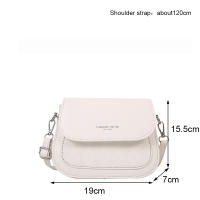 Bolso de hombro con solapa para mujer, bandolera de cuero PU, Estilo Vintage, cuadrado, pequeño - details 20
