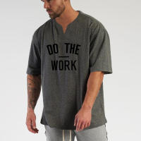 Men Casual Cotton Short Sleeve Loose T-shirt Bodybuilding Shirt Loose High Quality T Shirt Gym Fitness Tops Hip Hop Streetwear - details 9