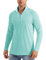 MAGCOMSEN men's long sleeve sun shirts upf 50+ tees 1/4 zip up fishing running rash guard t-shirts - details 13