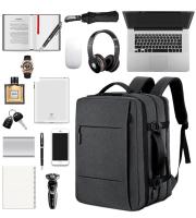 Mochila de viaje clásica para hombre, morral de negocios expandible con USB, bolsa de gran capacidad para ordenador portátil, impermeable, a la moda - details 3