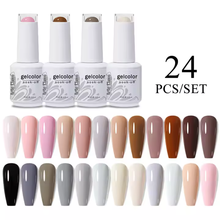 Arte Clavo-Juego de esmaltes en Gel para uñas, barniz semipermanente UV Led para manicura, 24 colores - 1