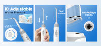 Irrigador bucal profesional para limpieza de dientes, irrigador bucal profesional de gran capacidad de 600 ml, 10 presiones ajustables, 6 boquillas para el hogar - details 2