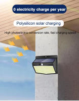 Luces LED solares para exteriores, lámpara de pared inalámbrica, 3 modos de iluminación, Sensor de movimiento, energía Solar, valla de jardín, cubierta de patio, 138 - details 1