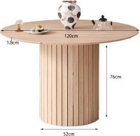EGOONM Mesa de Comedor Redonda Mesa Nórdica para 4~6 Personas, Mesa de Comedor Circular con Base de Madera, Mesa de Comedor de Cocina Φ120cm - details 0