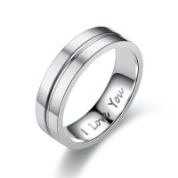 Anillos de compromiso de pareja de acero inoxidable a la moda para mujeres y hombres, anillo de cristal I LOVE YOU, regalo de joyería de boda 2024 - details 1