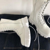 New Mid Calf Boots Women Autumn Winter Fashion Lace-up Ladies Chelsea Zipper Botas Mujer Boots Sports Platform Heel Ladies Shoes - details 20