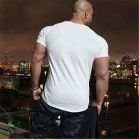 Gym Sport T Shirt Summer Brearhable Absorb Sweat Cotton Shirt Men Workout Fitness Tops Man Casual Fashion Short Sleeve Print Top - details 14