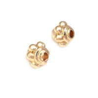 Cuentas de ojo de libélula de latón de Color dorado de 18K con patrón, cuentas espaciadoras de barril de bola redonda, fabricación de joyería, accesorios de pulseras Diy - details 46