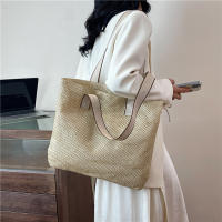 Bolso de mano tejido de paja para mujer, elegante, informal, con asa superior, Retro, a la moda - details 8
