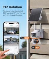 SHIWOJIA 12MP 6K 15X Zoom cámara Solar 4G pantalla Dual exterior tres lentes 7800mAh batería cámara PIR detección seguimiento automático CCTV - details 9