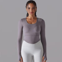 Camiseta de Yoga Sin Costuras para Mujer Deporte Top Largo Manga Larga Ropa de Gimnasio Camiseta de Correr para Entrenamiento Activo Vestimenta Ajustada Material Exterior Poliéster Temporada Primavera/Verano - details 57