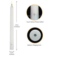 Velas Recargables 6pc Sensor Táctil Lámpara de Ventana Control Remoto Lámpara de Atmósfera para Fiesta, Boda, Comedor, Gabinete, Hogar. - details 5