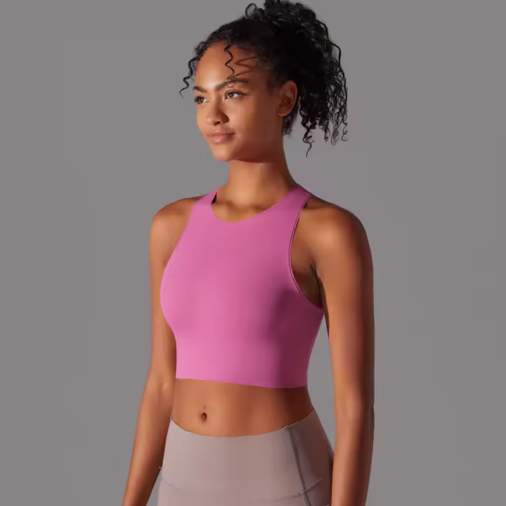 Sujetador de Yoga sin costuras para mujer, chaleco de Yoga Sexy, Sujetador deportivo de alto impacto para entrenamiento, Tops deportivos sin mangas para gimnasio - 1