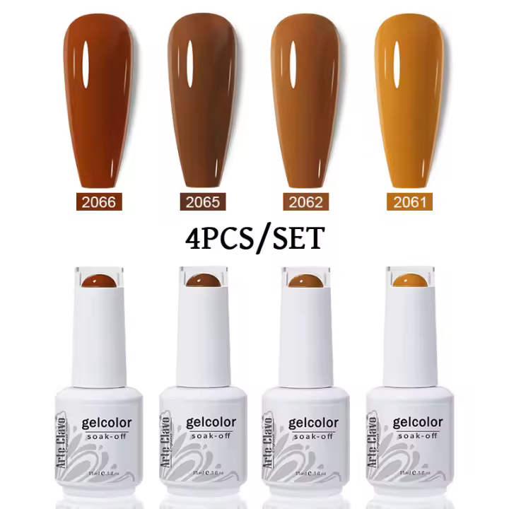 Esmalte de Uñas de Gel Arte Clavo para Navidad Set de 4/6/8/10pcs Brillo de Invierno 411 Colores UV LED Semi Permanente Base Top Coat - 1