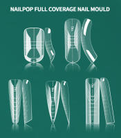 Nailpop-Juego de cobertura completa de doble forma para uñas, 150 Uds., efecto de manicura francesa rápida, 15 tamaños, plantillas de uñas postizas reutilizables para salón y hogar - details 4