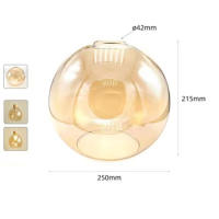 Reemplazo de pantalla de lámpara de vidrio Vintage E27, patrón de linterna de piña de diamante, cubierta de vidrio amarillo para iluminación colgante de arte, 42mm, E26 - details 4