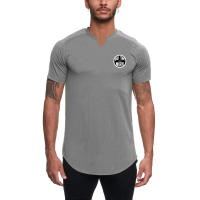 Gym Fitness Shirts Man Slim Fit Hip Hop Casual Clothing Summer Fashion Print Short Sleeve Breathable Quick Dry Elastic T-shirts - details 4