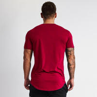 Gym Sport T Shirt Summer Brearhable Absorb Sweat Cotton Shirt Men Workout Fitness Tops Man Casual Fashion Short Sleeve Print Top - details 9