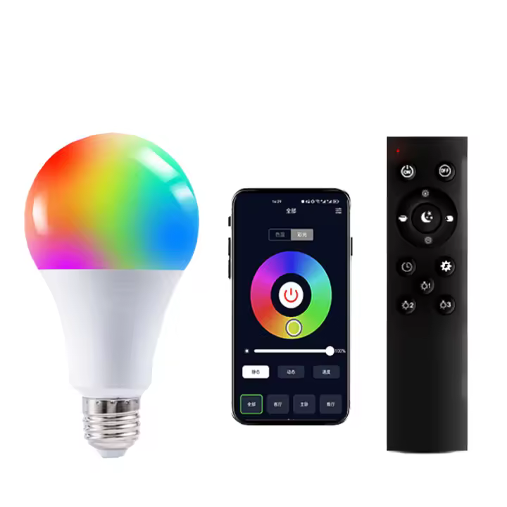 Bombilla LED RGBCCT de Alta Calidad 9W 12W E27 Control Remoto 2.4G Fiesta con Control de Aplicación Móvil Iluminación y Decoración - 1