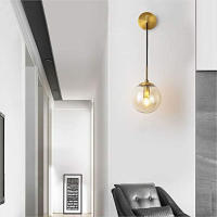Reemplazo de pantalla de lámpara de globo de vidrio ámbar, pantalla de apertura, cubierta de lámpara decorativa, Protector para lámpara colgante de pared, 65mm, 66mm - details 5