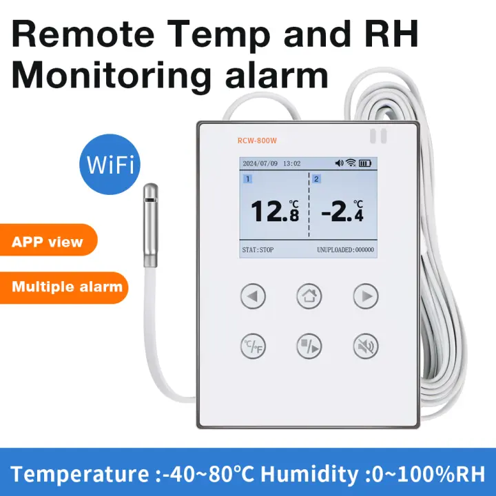 RCW-800W WiFi medidor de temperatura y humedad registrador de datos de temperatura Digital inteligente Control de aplicación termómetro higrómetro para almacenamiento de vacunas - 1